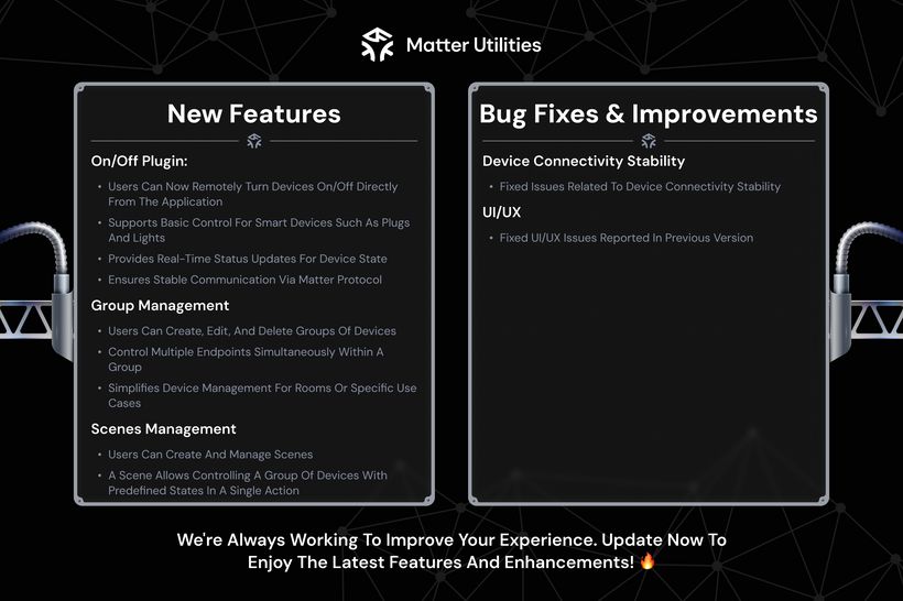 New Features and Bug Fixes & Improvements in Matter Utilities 2.8.0